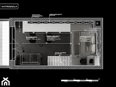 Aranżacje wnętrz - Sypialnia: Rzut - antresola - Piotr Skorupski Studio Architektury. Przeglądaj, dodawaj i zapisuj najlepsze zdjęcia, pomysły i inspiracje designerskie. W bazie mamy już prawie milion fotografii!