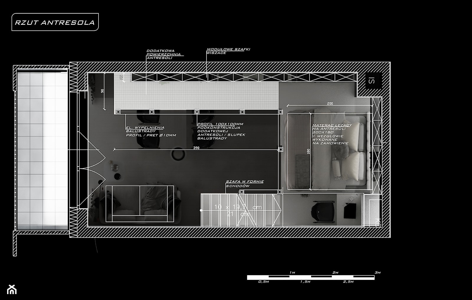 Rzut - antresola - zdjęcie od Piotr Skorupski Studio Architektury - Homebook