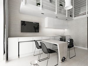 Minimalistyczny loft z grafiką - Kuchnia, styl minimalistyczny - zdjęcie od Piotr Skorupski Studio Architektury