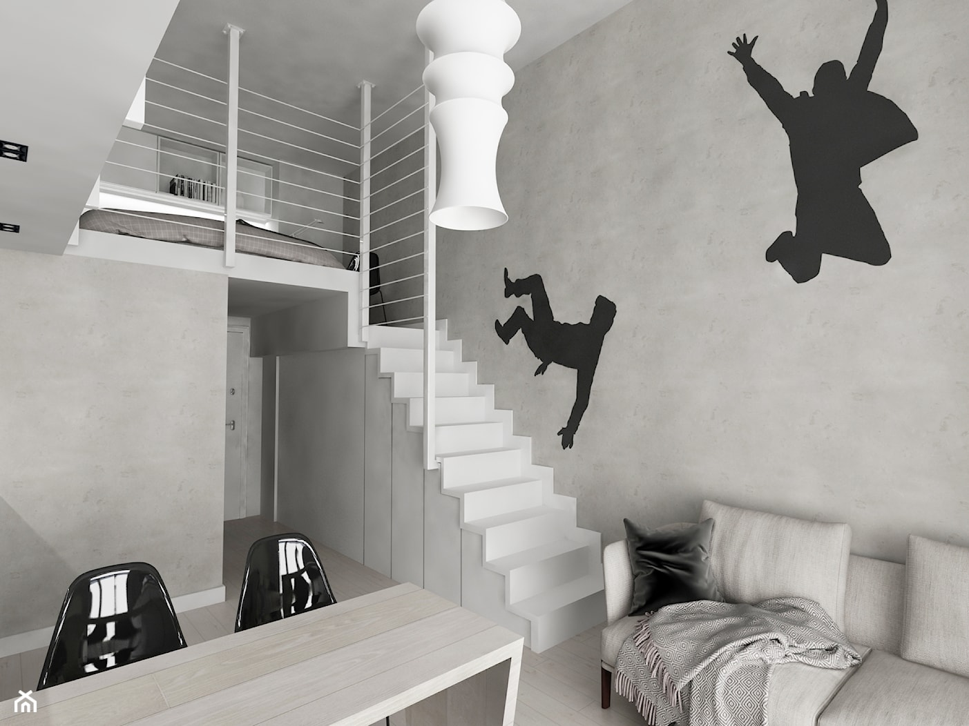Loft z antresolą - zdjęcie od Piotr Skorupski Studio Architektury - Homebook