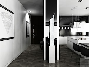 Czarno-biała hol - zdjęcie od Piotr Skorupski Studio Architektury