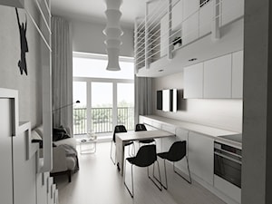 Minimalistyczny loft z grafiką