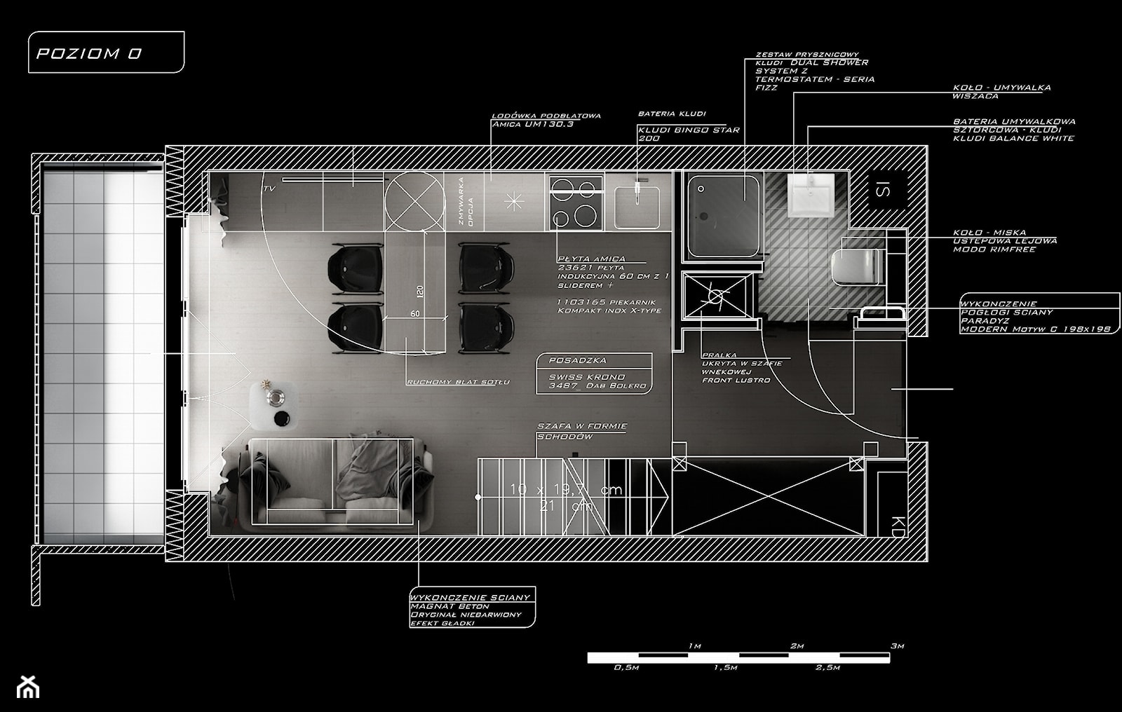 Rzut - poziom 0 - zdjęcie od Piotr Skorupski Studio Architektury - Homebook