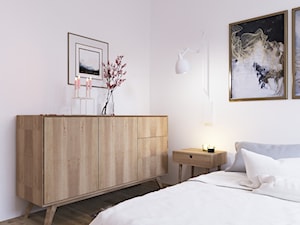 Wrocław - okolice Trzebnickiej - Mała biała sypialnia, styl nowoczesny - zdjęcie od Aneta Talarczyk Pracownia Projektowa