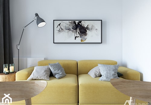 Mały biały salon, styl minimalistyczny - zdjęcie od Aneta Talarczyk Pracownia Projektowa