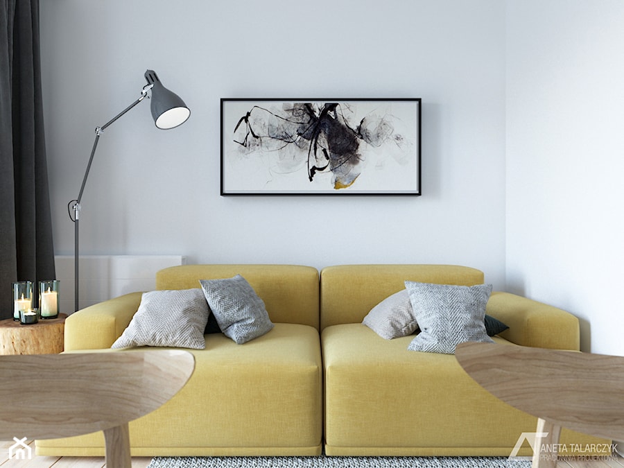 Mały biały salon, styl minimalistyczny - zdjęcie od Aneta Talarczyk Pracownia Projektowa