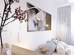 Wrocław - okolice Trzebnickiej - Mała biała sypialnia, styl nowoczesny - zdjęcie od Aneta Talarczyk Pracownia Projektowa