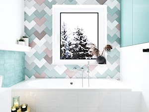 Pastelowa łazienka w domu jednorodzinnym - zdjęcie od Aneta Talarczyk Pracownia Projektowa