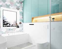 Pastelowa łazienka w domu jednorodzinnym - zdjęcie od Aneta Talarczyk Pracownia Projektowa - Homebook
