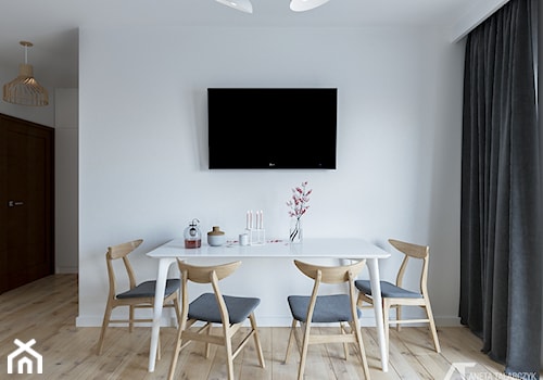 Średnia biała jadalnia, styl minimalistyczny - zdjęcie od Aneta Talarczyk Pracownia Projektowa