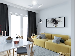 Średni biały salon z jadalnią, styl minimalistyczny - zdjęcie od Aneta Talarczyk Pracownia Projektowa