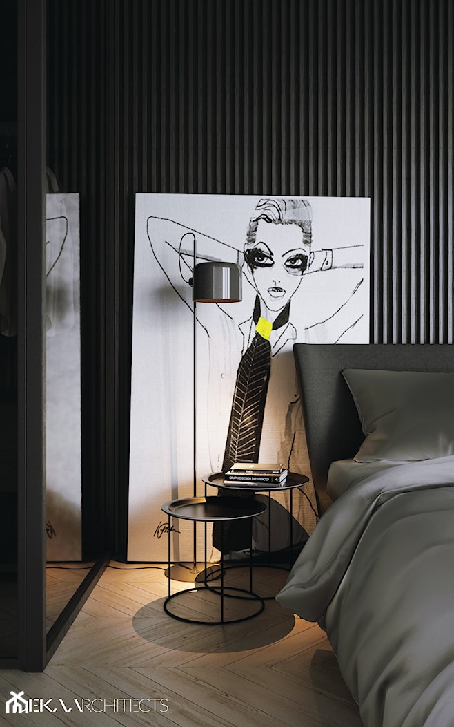 I22.16 | Kabaty, Warszawa PL - Mała czarna sypialnia, styl minimalistyczny - zdjęcie od DEKAA Architects - Homebook