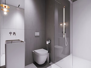 I37.16 | Wilanów, Warszawa PL - Mała bez okna z lustrem łazienka, styl minimalistyczny - zdjęcie od DEKAA Architects