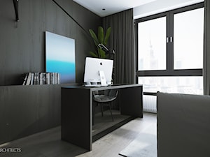 I37.16 | Wilanów, Warszawa PL - Średnie w osobnym pomieszczeniu czarne biuro, styl minimalistyczny - zdjęcie od DEKAA Architects