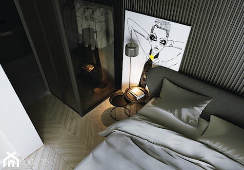I22.16 | Kabaty, Warszawa PL - Mała biała szara sypialnia, styl minimalistyczny - zdjęcie od DEKAA Architects