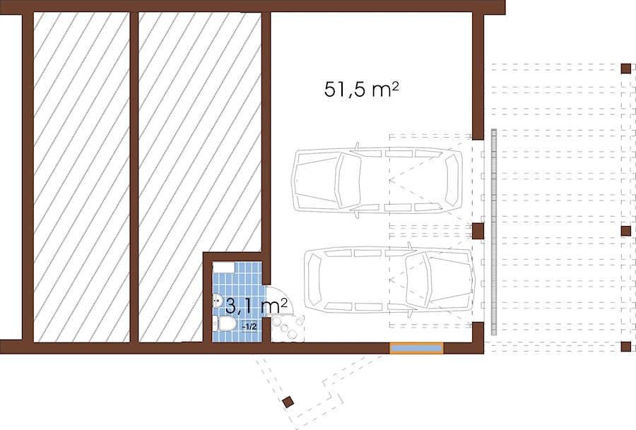 - projekt domu dom 164-97, rzut piwnicy - zdjęcie od www.projektydomowkb.pl