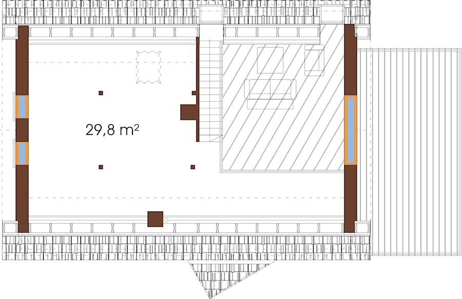 rzut poddasza - zdjęcie od www.projektydomowkb.pl