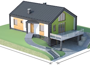 bryła domu 164-97 na działce - zdjęcie od www.projektydomowkb.pl