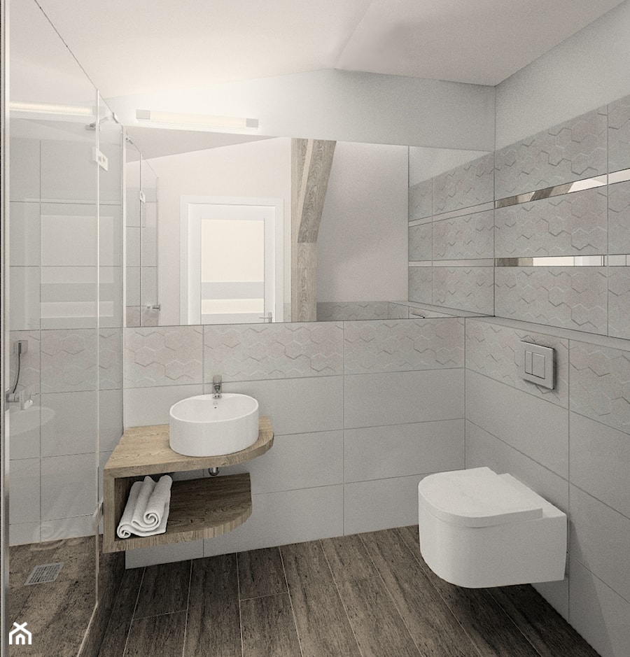 projekt łazienki Gniezno - apartament hotelowy - zdjęcie od FLUO design