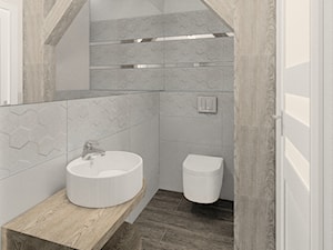 łazienka 3 - Mała na poddaszu bez okna łazienka, styl nowoczesny - zdjęcie od FLUO design