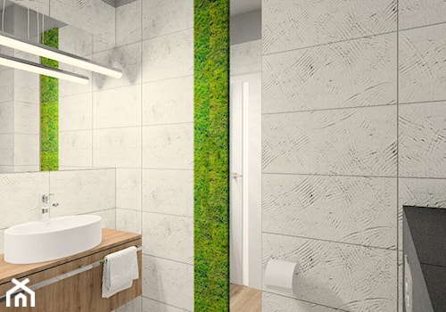 łazienka 2 - Mała na poddaszu bez okna łazienka, styl nowoczesny - zdjęcie od FLUO design