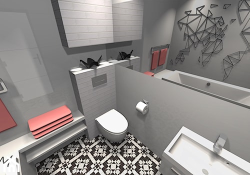 Łazienka - Mała na poddaszu bez okna łazienka, styl minimalistyczny - zdjęcie od by M home