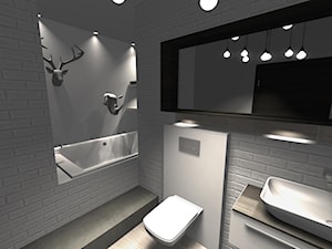 Łazienka - Średnia bez okna z lustrem z punktowym oświetleniem łazienka, styl rustykalny - zdjęcie od by M home