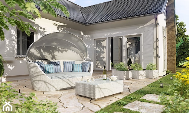 sofa ogrodowa z parasolem