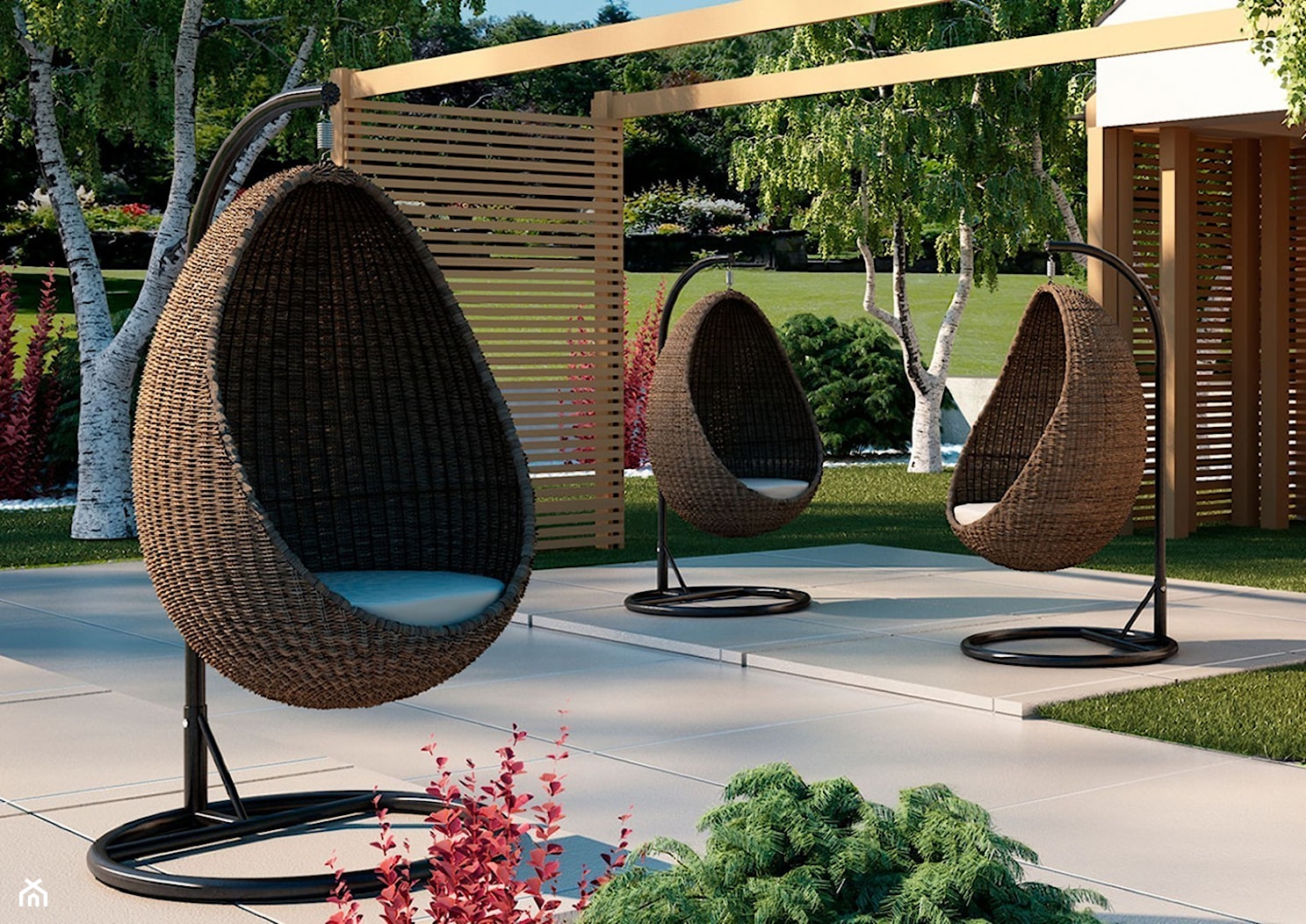 Fotel wiszący kokon - Taras, styl nowoczesny - zdjęcie od Garden Space - Homebook