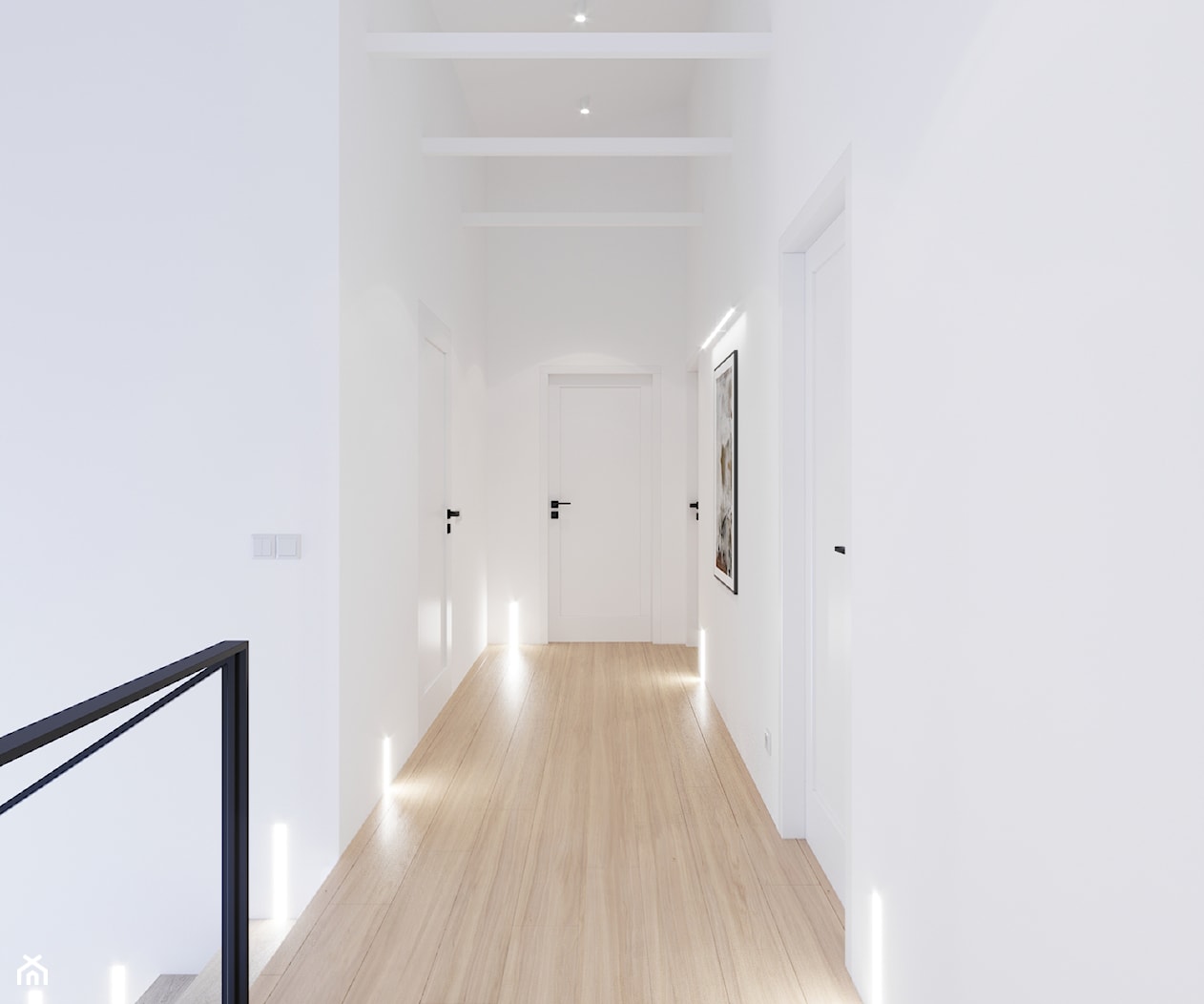 Dom jednorodzinny w Bielsku-Białej - Duży biały hol / przedpokój, styl minimalistyczny - zdjęcie od dbg DESIGNS - Homebook