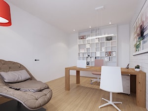Dom jednorodzinny w Bielsku-Białej - Średnie w osobnym pomieszczeniu białe biuro, styl nowoczesny - zdjęcie od dbg DESIGNS