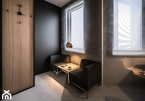 STEO - Małe w osobnym pomieszczeniu z sofą czarne biuro, styl nowoczesny - zdjęcie od ARCHIWYTWÓRNIA Tomek Pytel