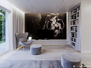 STARE ZŁOTNO - Średni szary salon, styl nowoczesny - zdjęcie od ARCHIWYTWÓRNIA Tomek Pytel
