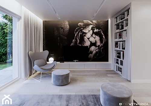 STARE ZŁOTNO - Średni szary salon, styl nowoczesny - zdjęcie od ARCHIWYTWÓRNIA Tomek Pytel