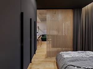 REJTANA - Średnia czarna sypialnia, styl nowoczesny - zdjęcie od ARCHIWYTWÓRNIA Tomek Pytel