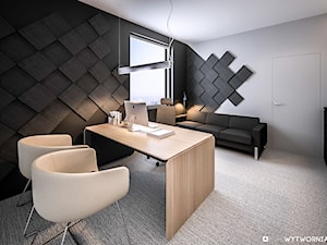 STEO - Średnie w osobnym pomieszczeniu z sofą czarne szare biuro, styl nowoczesny - zdjęcie od ARCHIWYTWÓRNIA Tomek Pytel