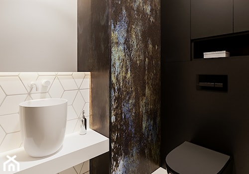 STARE ZŁOTNO - Mała bez okna z punktowym oświetleniem łazienka, styl nowoczesny - zdjęcie od ARCHIWYTWÓRNIA Tomek Pytel