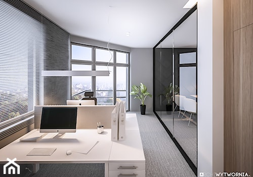 STEO - Średnie szare biuro, styl nowoczesny - zdjęcie od ARCHIWYTWÓRNIA Tomek Pytel