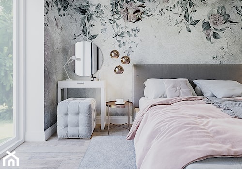 Borki - Średnia biała sypialnia z balkonem / tarasem, styl nowoczesny - zdjęcie od ARCHIWYTWÓRNIA Tomek Pytel