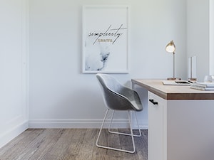 Borki - Małe w osobnym pomieszczeniu białe biuro, styl nowoczesny - zdjęcie od ARCHIWYTWÓRNIA Tomek Pytel