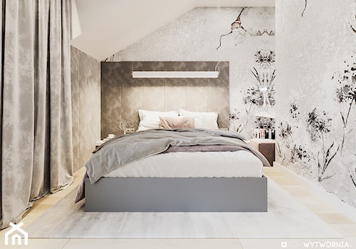 STARE ZŁOTNO - Średnia sypialnia na poddaszu, styl nowoczesny - zdjęcie od ARCHIWYTWÓRNIA Tomek Pytel