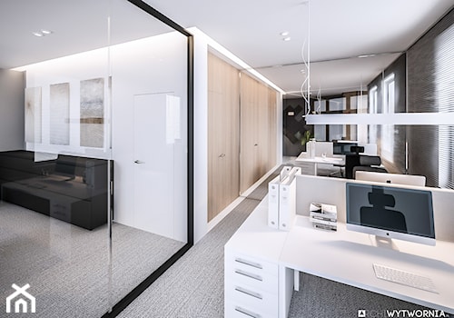 STEO - Duże białe biuro, styl nowoczesny - zdjęcie od ARCHIWYTWÓRNIA Tomek Pytel