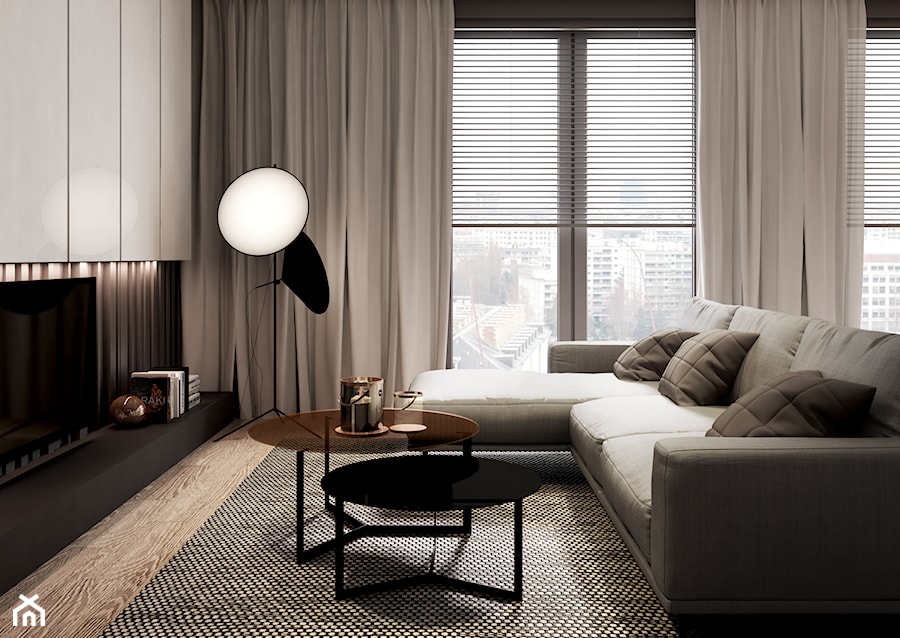 Mieszkanie Warszawa - Mały biały salon, styl minimalistyczny - zdjęcie od Mezzo Studio