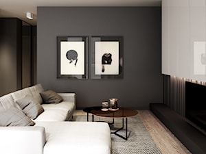 Mieszkanie Warszawa - Mały czarny salon, styl minimalistyczny - zdjęcie od Mezzo Studio