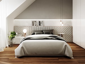 Mieszkanie Gdańsk - Średnia biała szara sypialnia, styl nowoczesny - zdjęcie od Mezzo Studio