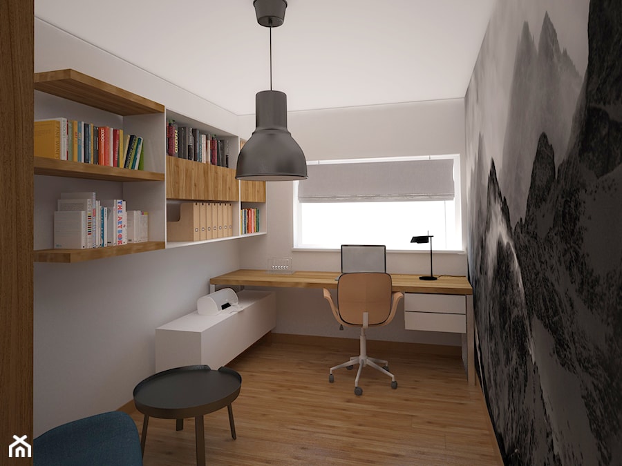 Mieszkanie w bloku - Biuro, styl skandynawski - zdjęcie od PUKU STUDIO