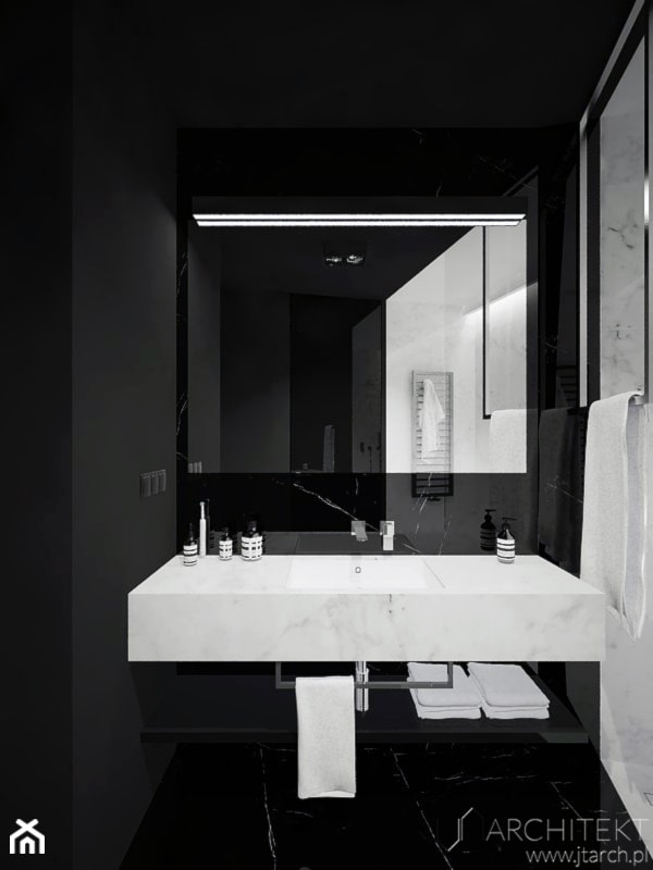 Mieszkanie Black&White - Łazienka, styl nowoczesny - zdjęcie od JT.ARCHITEKT