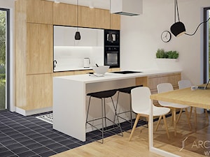 Dom w Lipkowie - Średnia biała szara kuchnia dwurzędowa, styl nowoczesny - zdjęcie od JT.ARCHITEKT