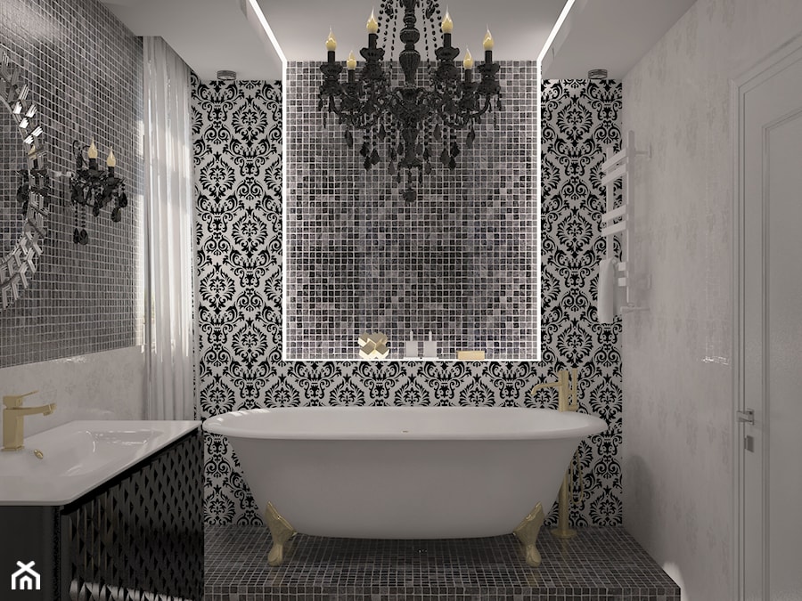 Lazienka - Mała bez okna z lustrem łazienka, styl glamour - zdjęcie od Dubitska design