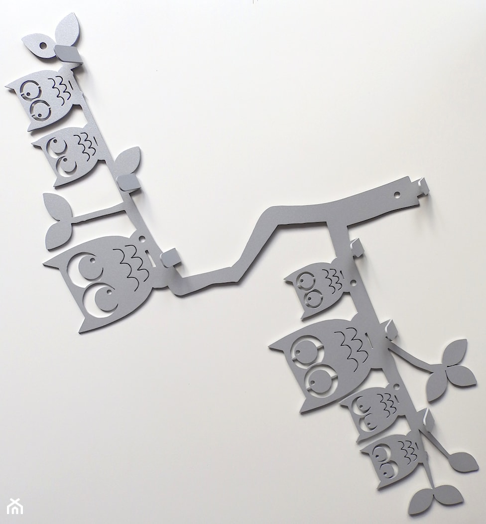 Metalowy wieszak ścienny na ubrania klucze - SOWY - zdjęcie od MT3CH - Homebook